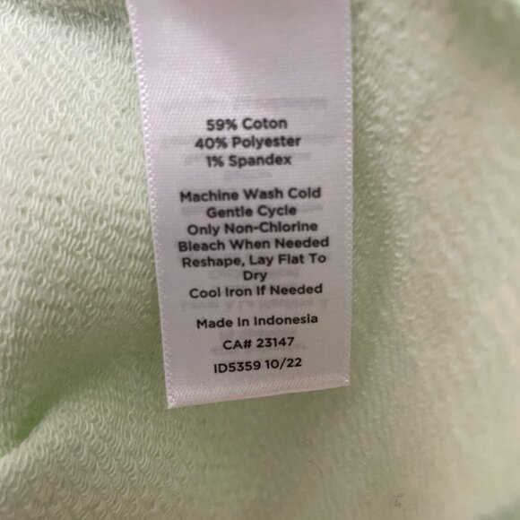 Talbots Plus Top Women’s 1X Green V Scoop Ruffle Shoulder Cotton Blend Textured - Picture 5 of 5